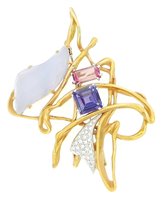 Brosche Annamaria Cammilli Dame in Gold Pietre dure CSP0101K - CSP0101K